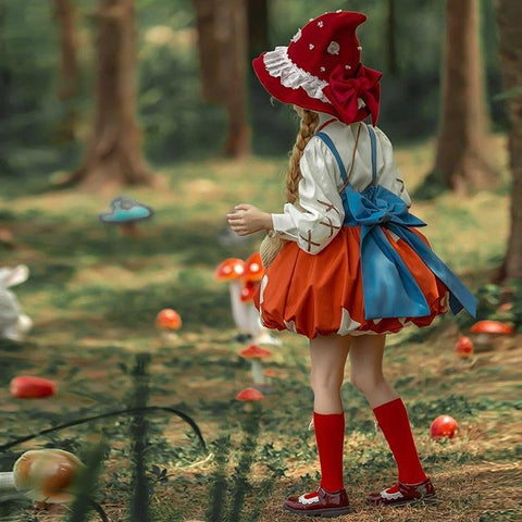 The Wizard of Oz Girls' Autumn Little Red Riding Hood Lolita Dress for Halloween & Cosplay - Coscosmos