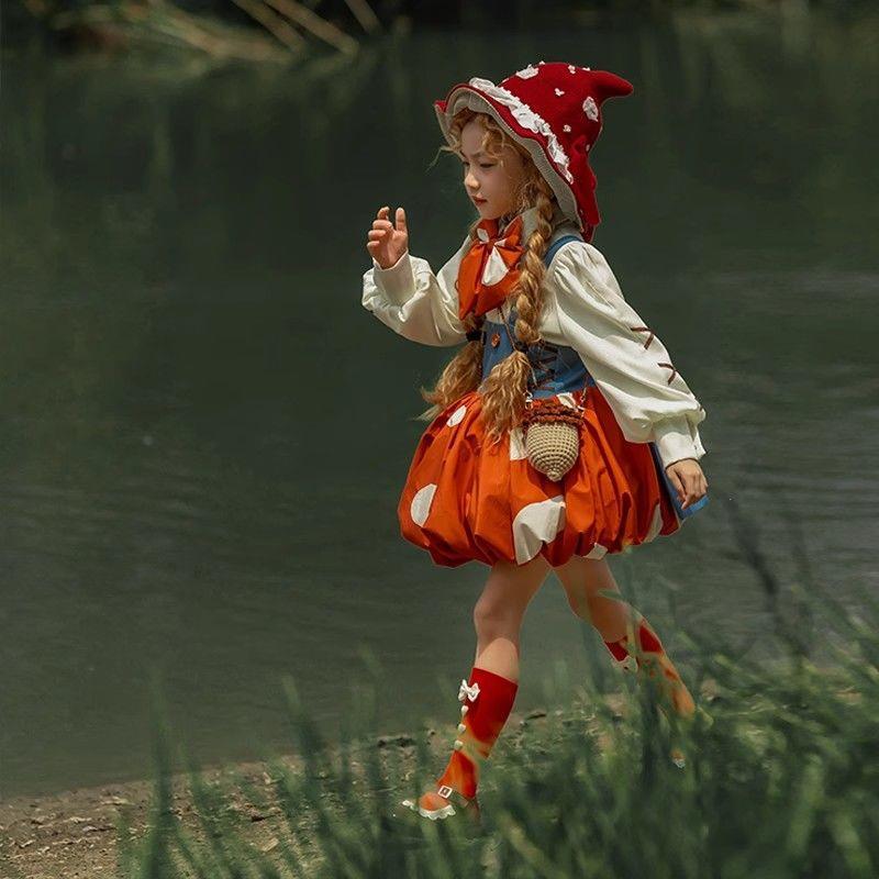 The Wizard of Oz Girls' Autumn Little Red Riding Hood Lolita Dress for Halloween & Cosplay - Coscosmos