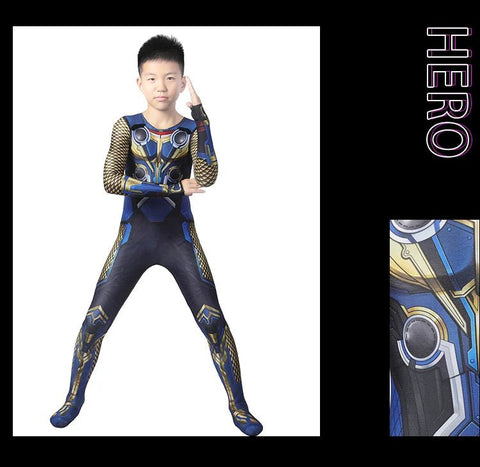 Thor: Love and Thunder Child Cosplay Costume – Authentic Kids’ Bodysuit with Cape & Accessories, Complete Movie - Inspired Outfit for Young Superheroes - Coscosmos