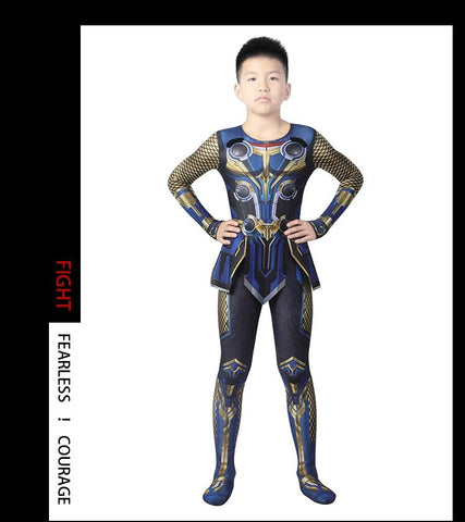 Thor: Love and Thunder Child Cosplay Costume – Authentic Kids’ Bodysuit with Cape & Accessories, Complete Movie - Inspired Outfit for Young Superheroes - Coscosmos