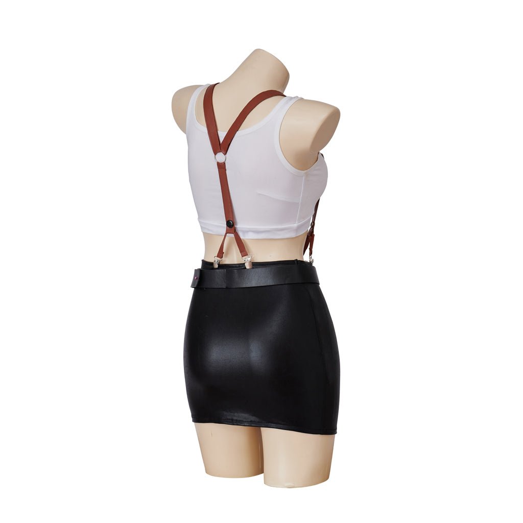 Tifa Lockhart Final Fantasy VII Remake Cosplay Costume Set - Classic Outfit Mini Dress Top & Skirt Full Set - Coscosmos