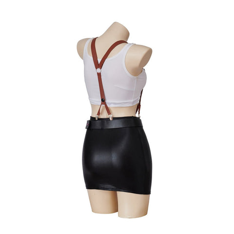Tifa Lockhart Final Fantasy VII Remake Cosplay Costume Set - Classic Outfit Mini Dress Top & Skirt Full Set - Coscosmos
