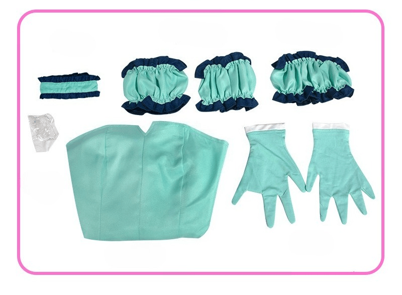 Tokyo Mew Mew Blue Azure Mint Cosplay Costume – Anime Maid Outfit for Women, Role - Play Dress Set for Conventions & Themed Events - Coscosmos