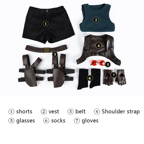 Tomb Raider Live Action Series Lara Croft Full Set Cosplay Costume, Adventure Explorer Outfit for Women - Coscosmos