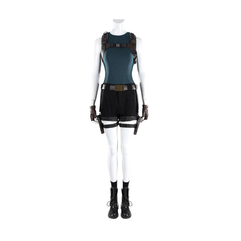 Tomb Raider Live Action Series Lara Croft Full Set Cosplay Costume, Adventure Explorer Outfit for Women - Coscosmos