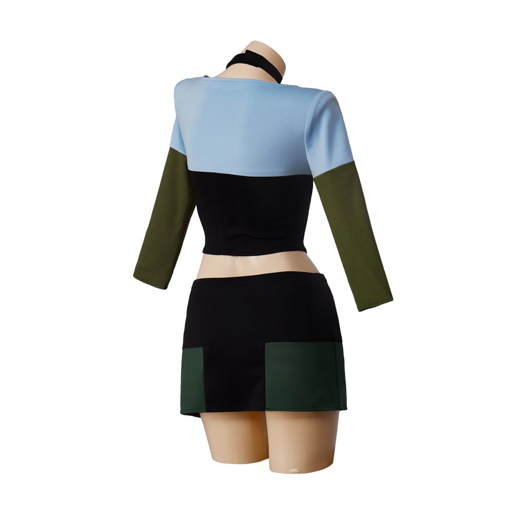 Total Drama Island Gwen Cosplay Costume Crop Top and Mini Skirts Red Top Green Shorts Full Set - Coscosmos