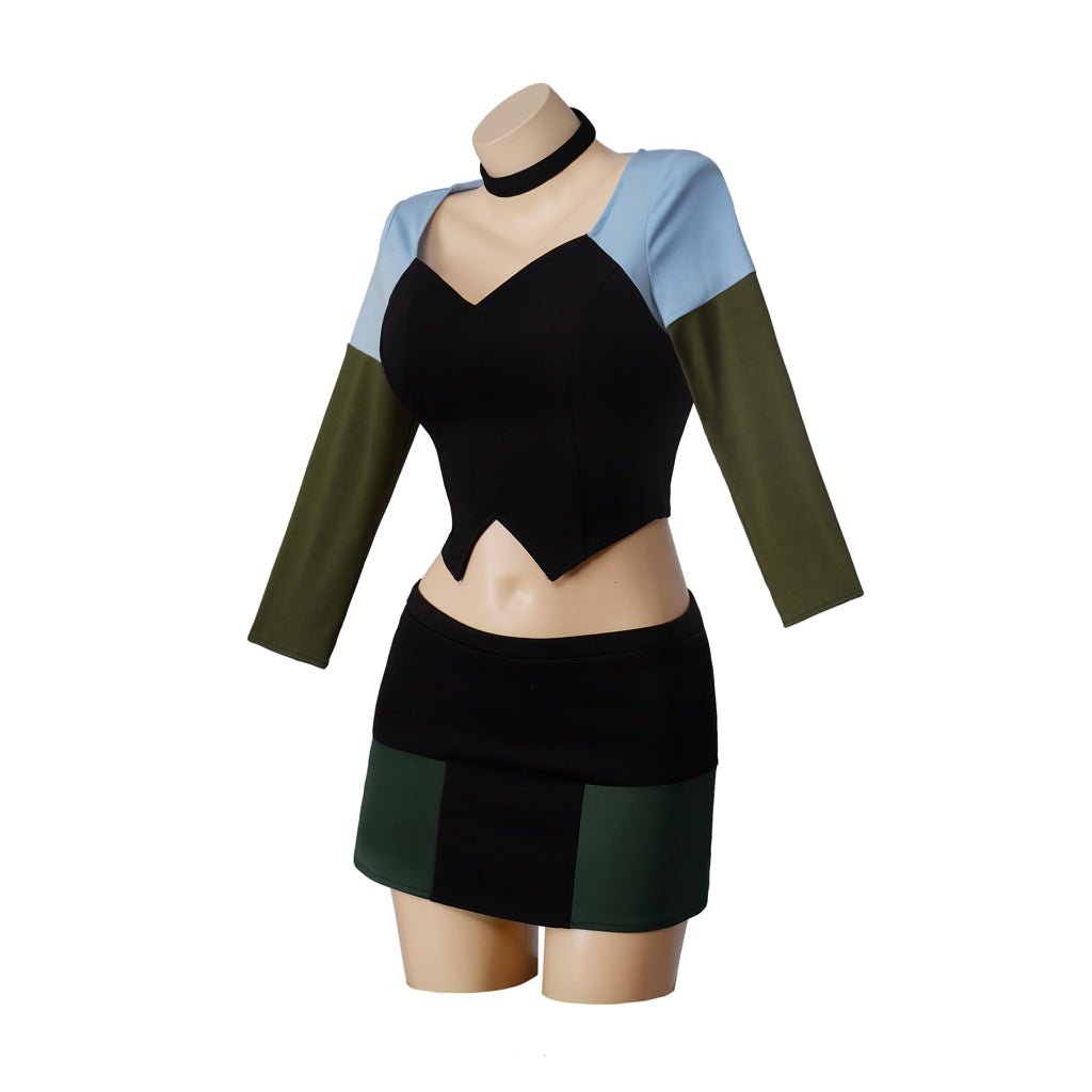 Total Drama Island Gwen Cosplay Costume Crop Top and Mini Skirts Red Top Green Shorts Full Set - Coscosmos