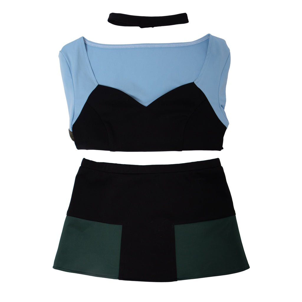 Total Drama Island Gwen Cosplay Costume Crop Top and Mini Skirts Red Top Green Shorts Full Set - Coscosmos