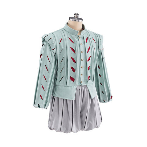 Tudor Male Green Red Top Grey Pants Cosplay Costume - Coscosmos