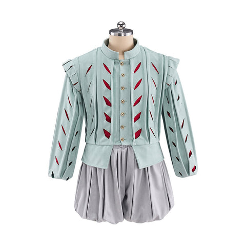 Tudor Male Green Red Top Grey Pants Cosplay Costume - Coscosmos