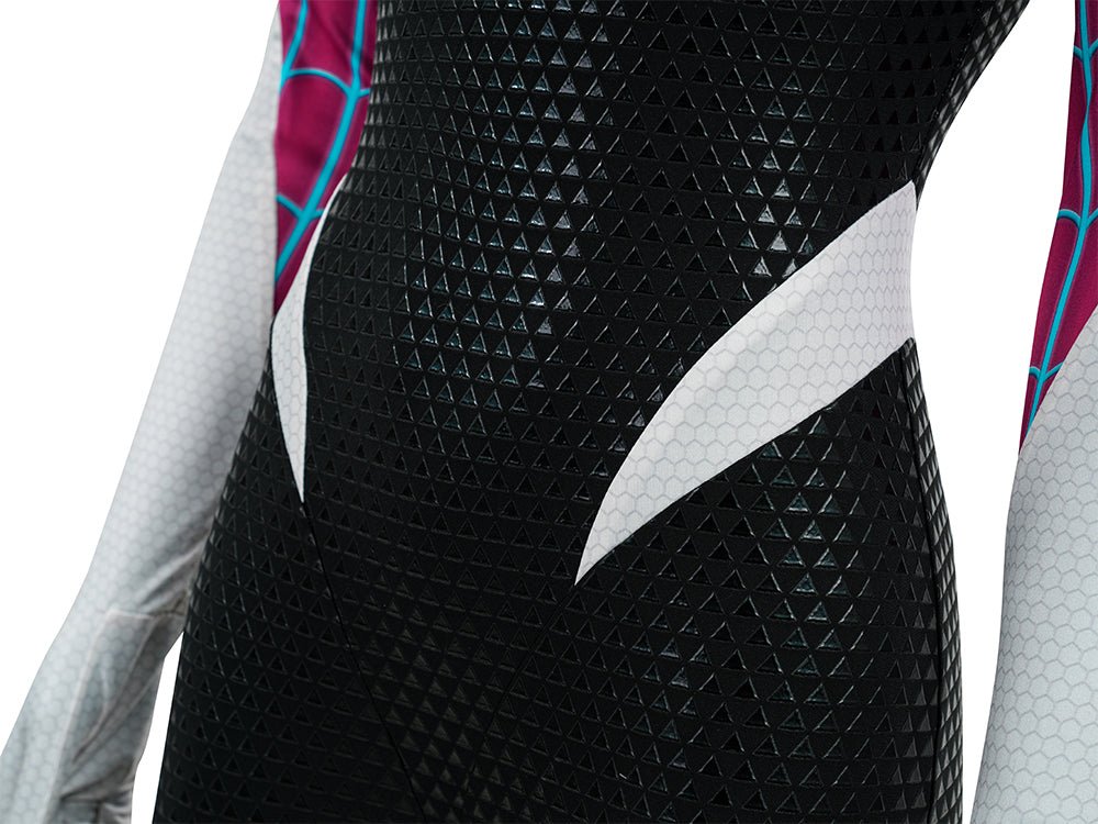 Upgraded Gwen Stacy Spider - Verse Cosplay Outfit, Color Block Embossed Full Set, Customizable Shoes - Coscosmos