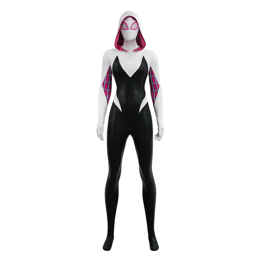 Upgraded Gwen Stacy Spider - Verse Cosplay Outfit, Color Block Embossed Full Set, Customizable Shoes - Coscosmos