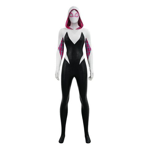 Upgraded Gwen Stacy Spider - Verse Cosplay Outfit, Color Block Embossed Full Set, Customizable Shoes - Coscosmos
