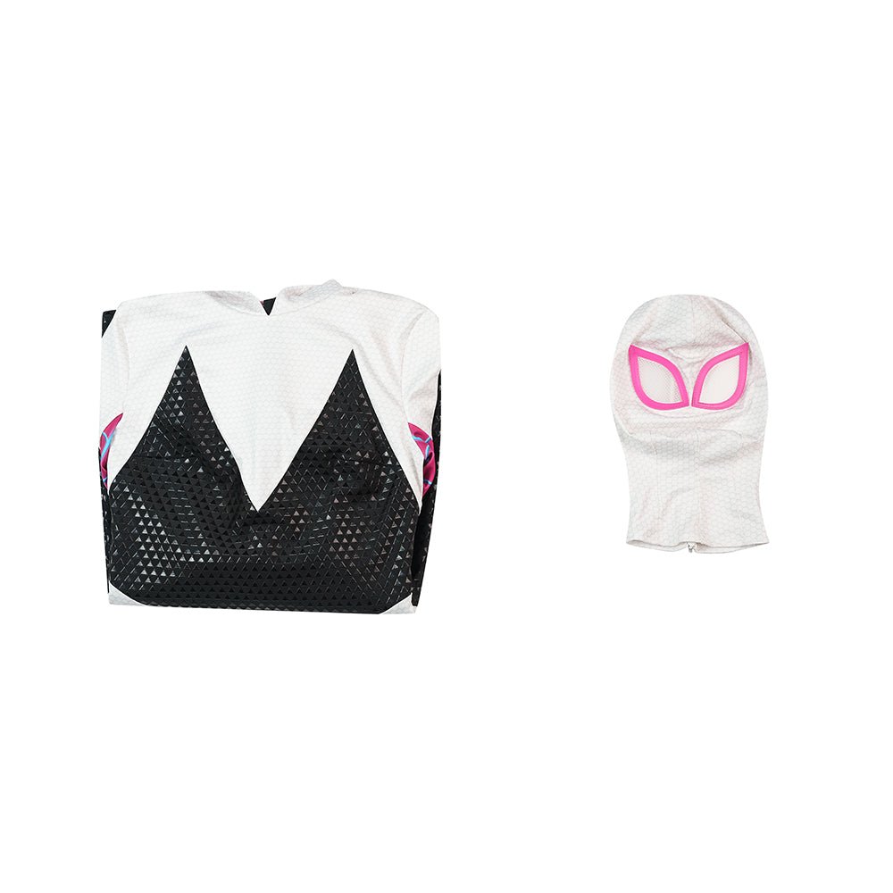Upgraded Gwen Stacy Spider - Verse Cosplay Outfit, Color Block Embossed Full Set, Customizable Shoes - Coscosmos