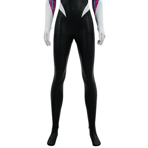 Upgraded Gwen Stacy Spider - Verse Cosplay Outfit, Color Block Embossed Full Set, Customizable Shoes - Coscosmos