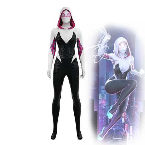 Upgraded Gwen Stacy Spider - Verse Cosplay Outfit, Color Block Embossed Full Set, Customizable Shoes - Coscosmos