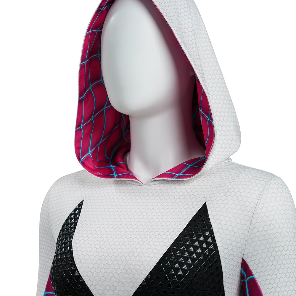 Upgraded Gwen Stacy Spider - Verse Cosplay Outfit, Color Block Embossed Full Set, Customizable Shoes - Coscosmos