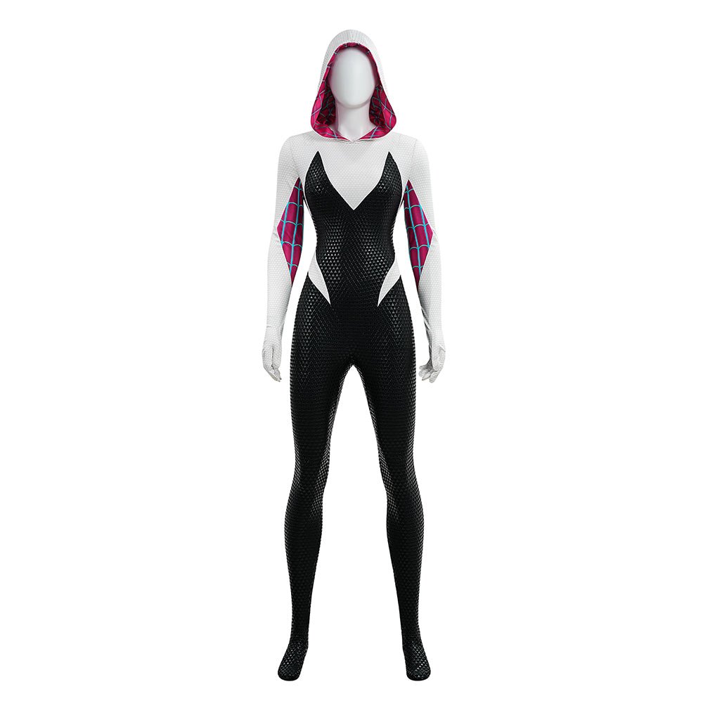 Upgraded Gwen Stacy Spider - Verse Cosplay Outfit, Color Block Embossed Full Set, Customizable Shoes - Coscosmos