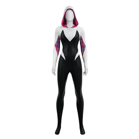Upgraded Gwen Stacy Spider - Verse Cosplay Outfit, Color Block Embossed Full Set, Customizable Shoes - Coscosmos