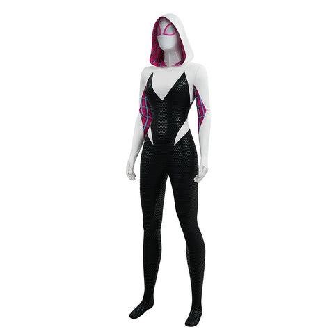 Upgraded Gwen Stacy Spider - Verse Cosplay Outfit, Color Block Embossed Full Set, Customizable Shoes - Coscosmos
