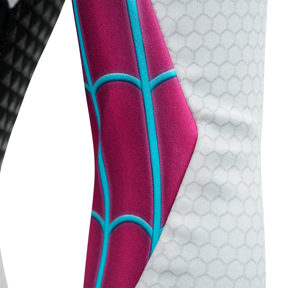 Upgraded Gwen Stacy Spider - Verse Cosplay Outfit, Color Block Embossed Full Set, Customizable Shoes - Coscosmos