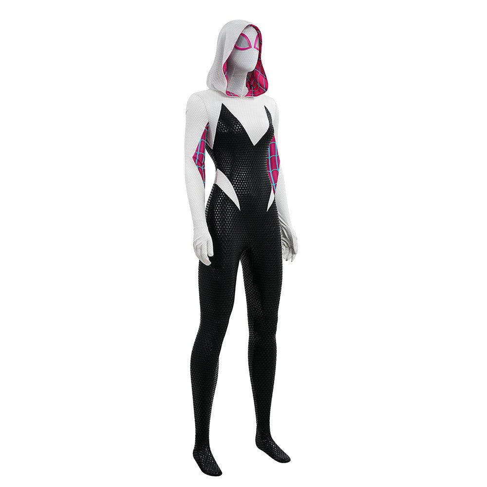Upgraded Gwen Stacy Spider - Verse Cosplay Outfit, Color Block Embossed Full Set, Customizable Shoes - Coscosmos