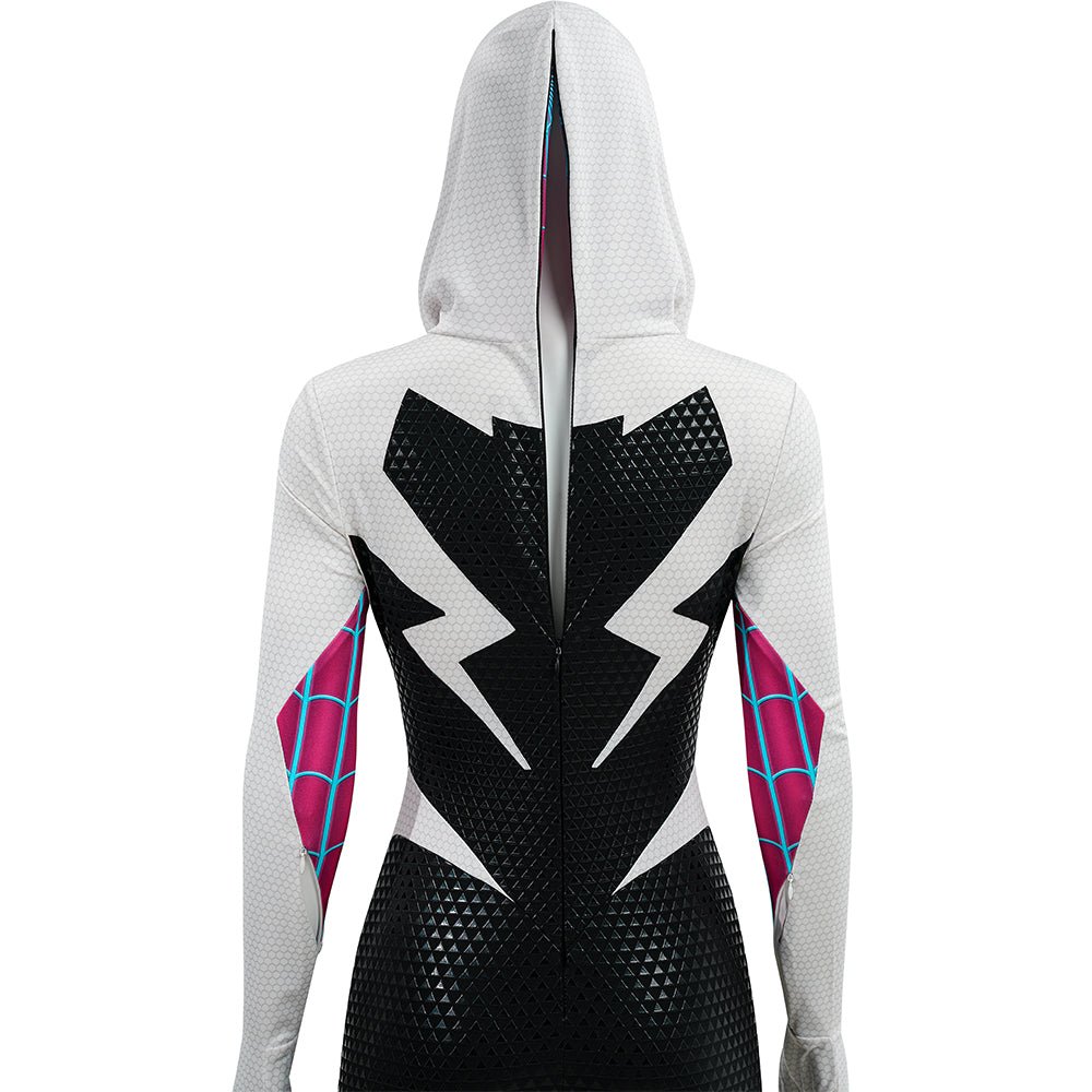 Upgraded Gwen Stacy Spider - Verse Cosplay Outfit, Color Block Embossed Full Set, Customizable Shoes - Coscosmos