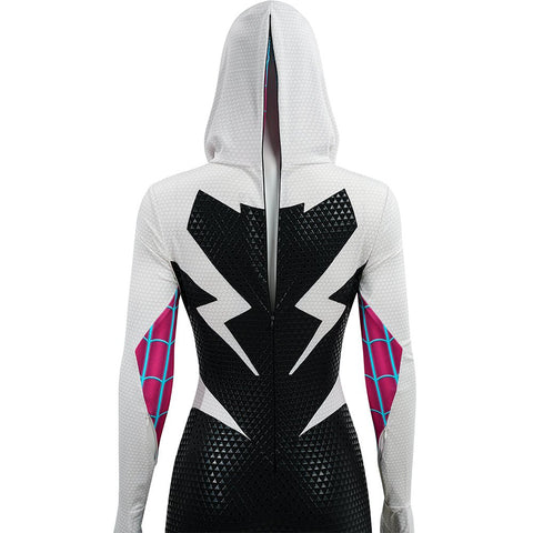 Upgraded Gwen Stacy Spider - Verse Cosplay Outfit, Color Block Embossed Full Set, Customizable Shoes - Coscosmos