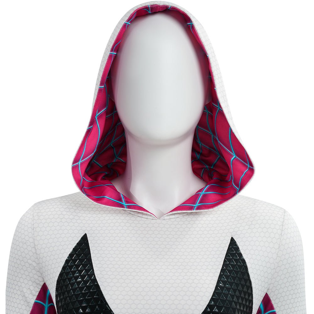 Upgraded Gwen Stacy Spider - Verse Cosplay Outfit, Color Block Embossed Full Set, Customizable Shoes - Coscosmos