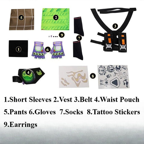 Valorant Agent Gekko Cosplay Costume Full Set Outfit - Coscosmos