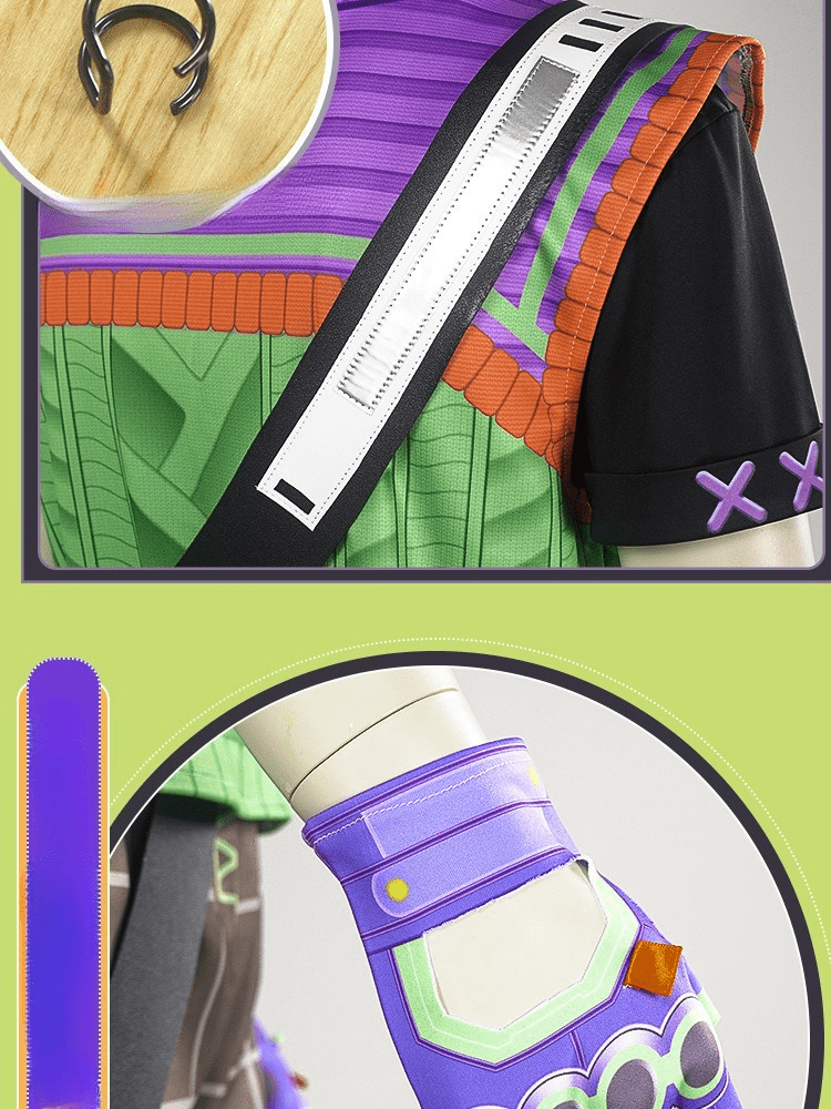 Valorant Gekko Complete Cosplay Costume Set – Streetwear Halloween Street Style Sage Gekko Urban Fashion Collectible - Coscosmos