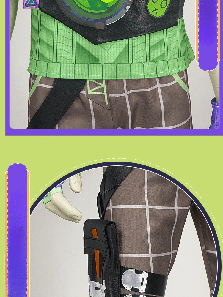 Valorant Gekko Complete Cosplay Costume Set – Streetwear Halloween Street Style Sage Gekko Urban Fashion Collectible - Coscosmos