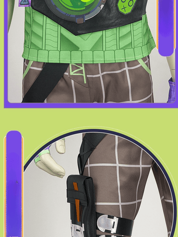 Valorant Gekko Complete Cosplay Costume Set – Streetwear Halloween Street Style Sage Gekko Urban Fashion Collectible - Coscosmos