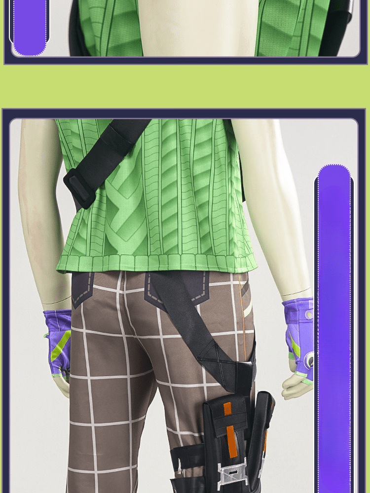 Valorant Gekko Complete Cosplay Costume Set – Streetwear Halloween Street Style Sage Gekko Urban Fashion Collectible - Coscosmos