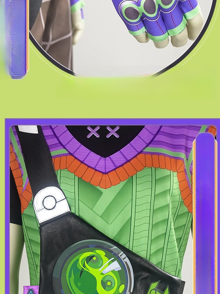 Valorant Gekko Complete Cosplay Costume Set – Streetwear Halloween Street Style Sage Gekko Urban Fashion Collectible - Coscosmos