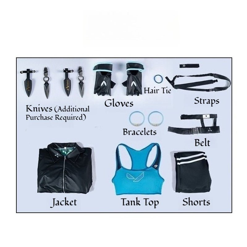 Valorant Jett Cosplay Full Set - Complete Premium Costume with Jacket & Pants - Coscosmos