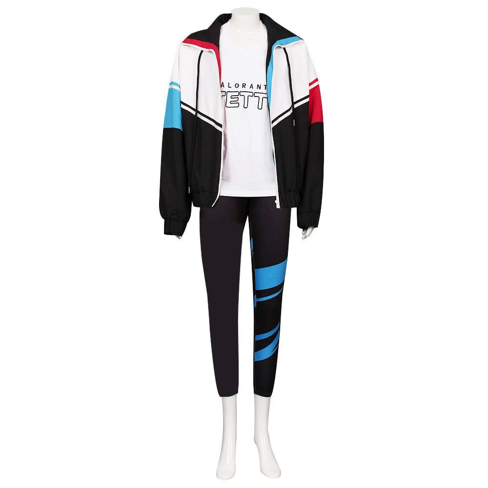 Valorant Jett Windbreaker Streetwear Cosplay Set – Premium Jacket, Pants, and Gloves for Game Fans, Cosplayers, and Urban Fashion Enthusiasts - Coscosmos