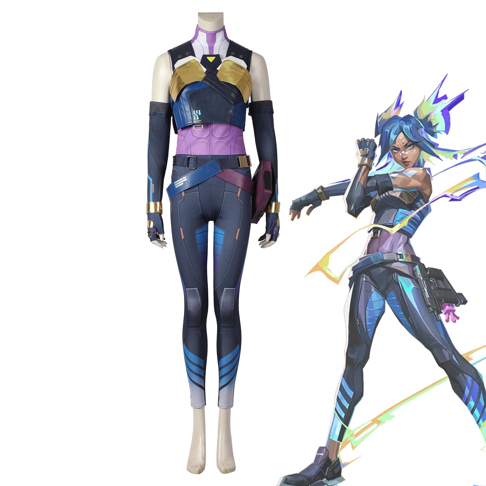 Valorant Neon Cosplay Full Costume Set - High - Quality Radiant Cosplay Outfit - Coscosmos
