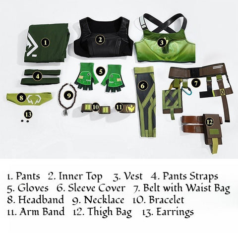 VALORANT Skye Cosplay Costume Full Outfit Set - Style Game Replica - Coscosmos