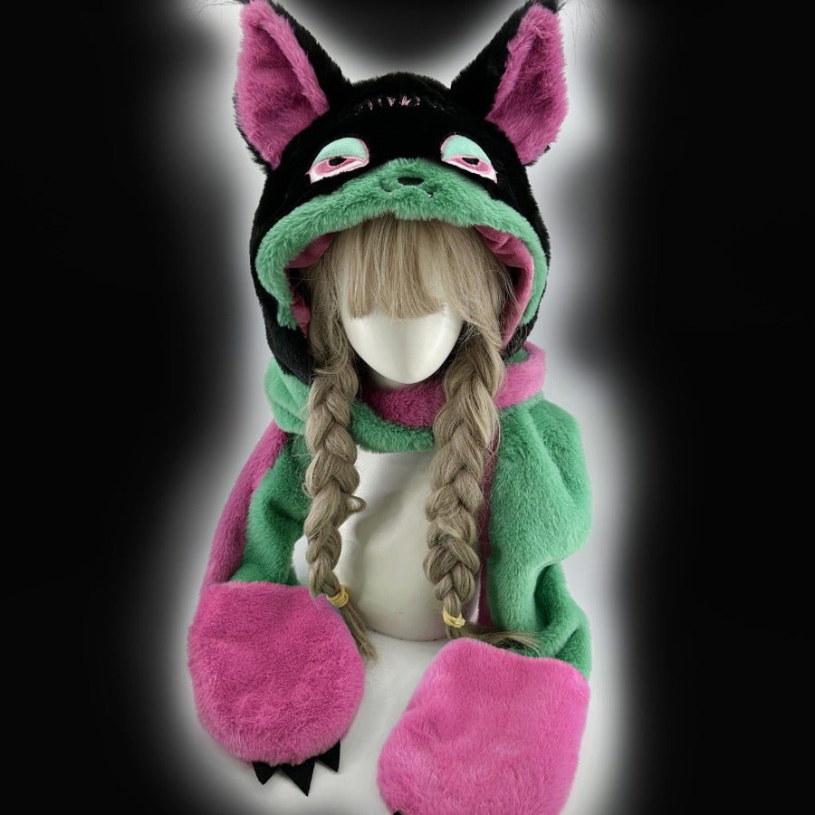 Vampire, Catgirl, Grim Reaper, Red Demon, Octopus, Zombie Whimsical Dark Y2K Cartoon Character Plush Winter Set - Coscosmos