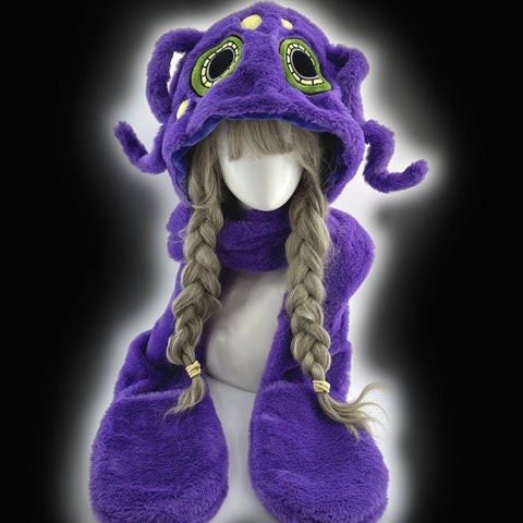 Vampire, Catgirl, Grim Reaper, Red Demon, Octopus, Zombie Whimsical Dark Y2K Cartoon Character Plush Winter Set - Coscosmos