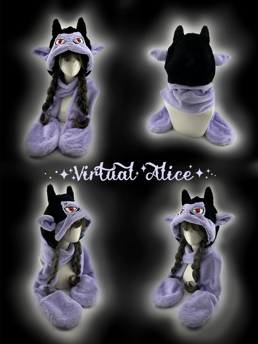 Vampire, Catgirl, Grim Reaper, Red Demon, Octopus, Zombie Whimsical Dark Y2K Cartoon Character Plush Winter Set - Coscosmos