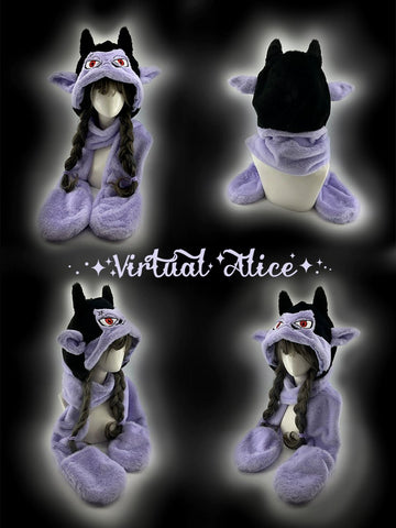 Vampire, Catgirl, Grim Reaper, Red Demon, Octopus, Zombie Whimsical Dark Y2K Cartoon Character Plush Winter Set - Coscosmos