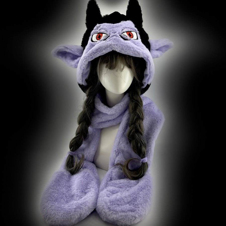 Vampire, Catgirl, Grim Reaper, Red Demon, Octopus, Zombie Whimsical Dark Y2K Cartoon Character Plush Winter Set - Coscosmos
