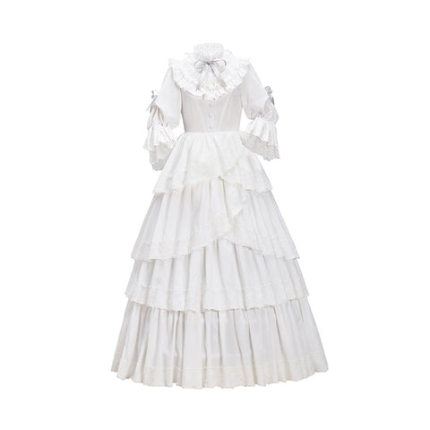 Victoria White Dress – Elegant Cosplay Costume for Anime Enthusiasts - Coscosmos