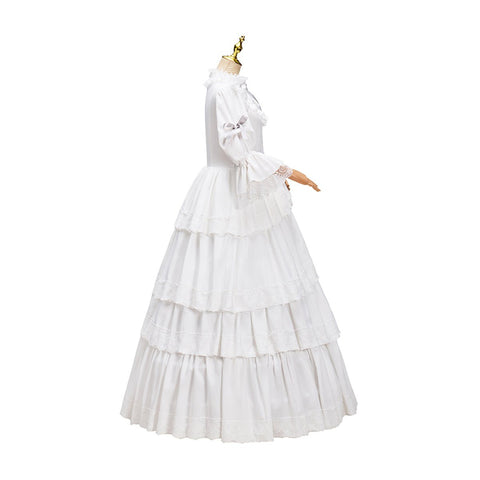 Victoria White Dress – Elegant Cosplay Costume for Anime Enthusiasts - Coscosmos