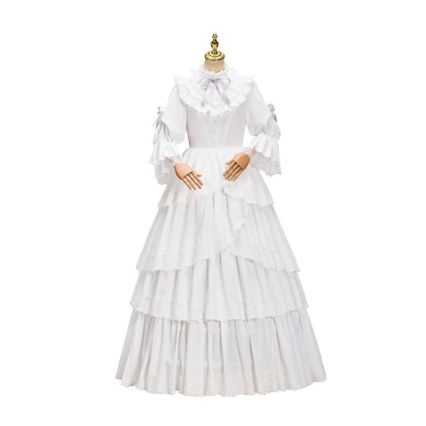 Victoria White Dress – Elegant Cosplay Costume for Anime Enthusiasts - Coscosmos