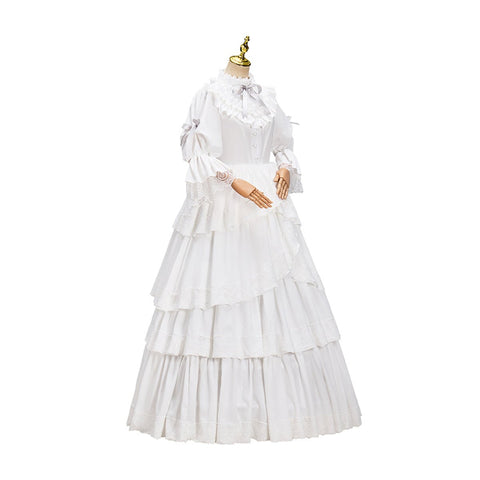 Victoria White Dress – Elegant Cosplay Costume for Anime Enthusiasts - Coscosmos