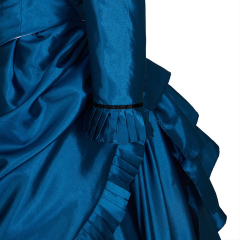 Victorian Maria Antonietta Blue Dress Daphne Dress Vintage Renaissance Ball Gown Historical Robe Queen - Coscosmos