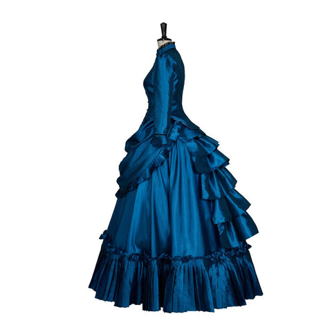 Victorian Maria Antonietta Blue Dress Daphne Dress Vintage Renaissance Ball Gown Historical Robe Queen - Coscosmos